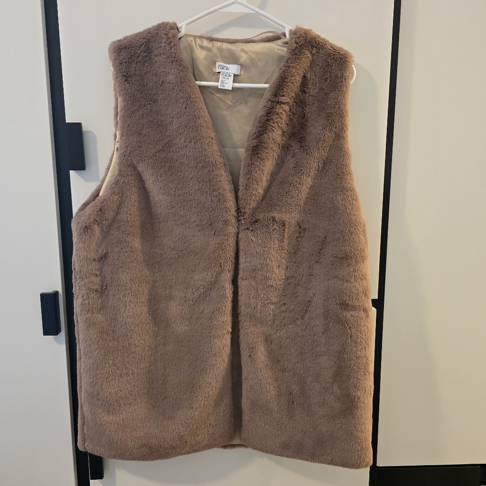 Nordstrom Rack Tan Faux Fur Vest